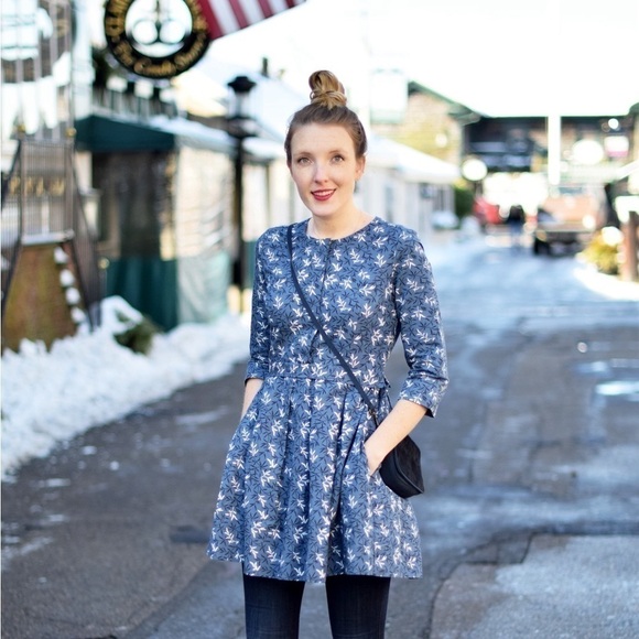 Super cute blue print gap pinup dress - Picture 4 of 13